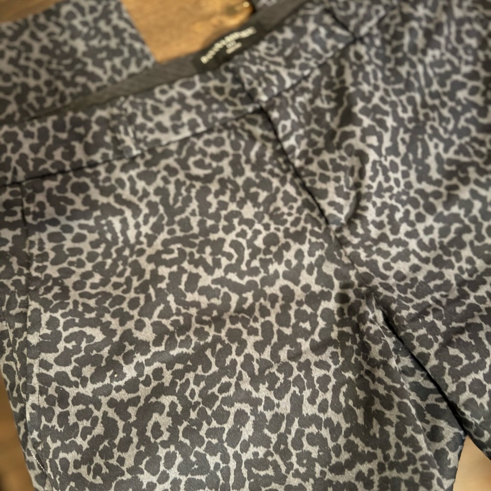 Banana Republic Gray and Black Animal Print Trousers NWOT